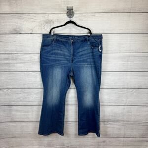 Old Navy Plus Size High Rise Wow Flare Dark Wash Jeans Size 26 Short